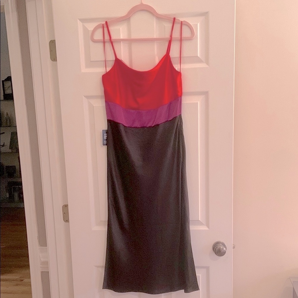 Express Red and Purple Midi Dress
